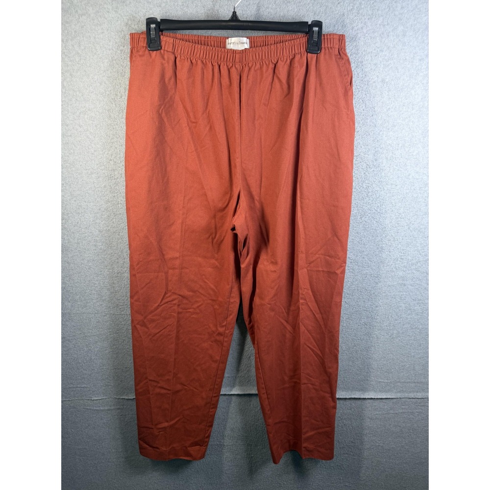 Draper's & Damon's Pants Womens 18W Orange Twill Pull On Elastic Waist Casual